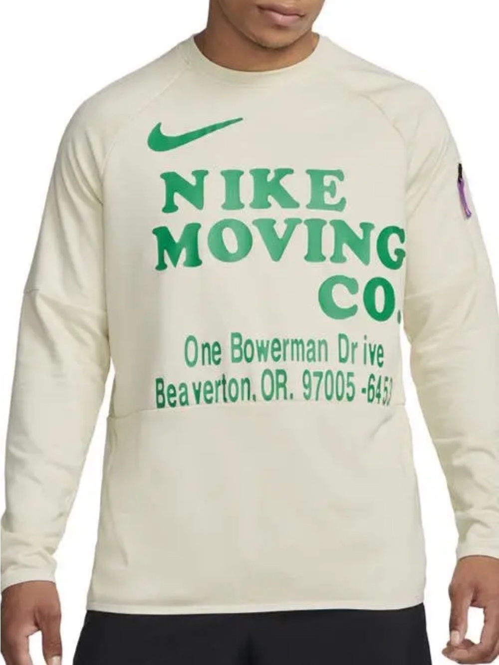 Nike Moving Co. Dri-FIT Graphic Crewneck Sweatshirt Coconut Milk XXL Oversized